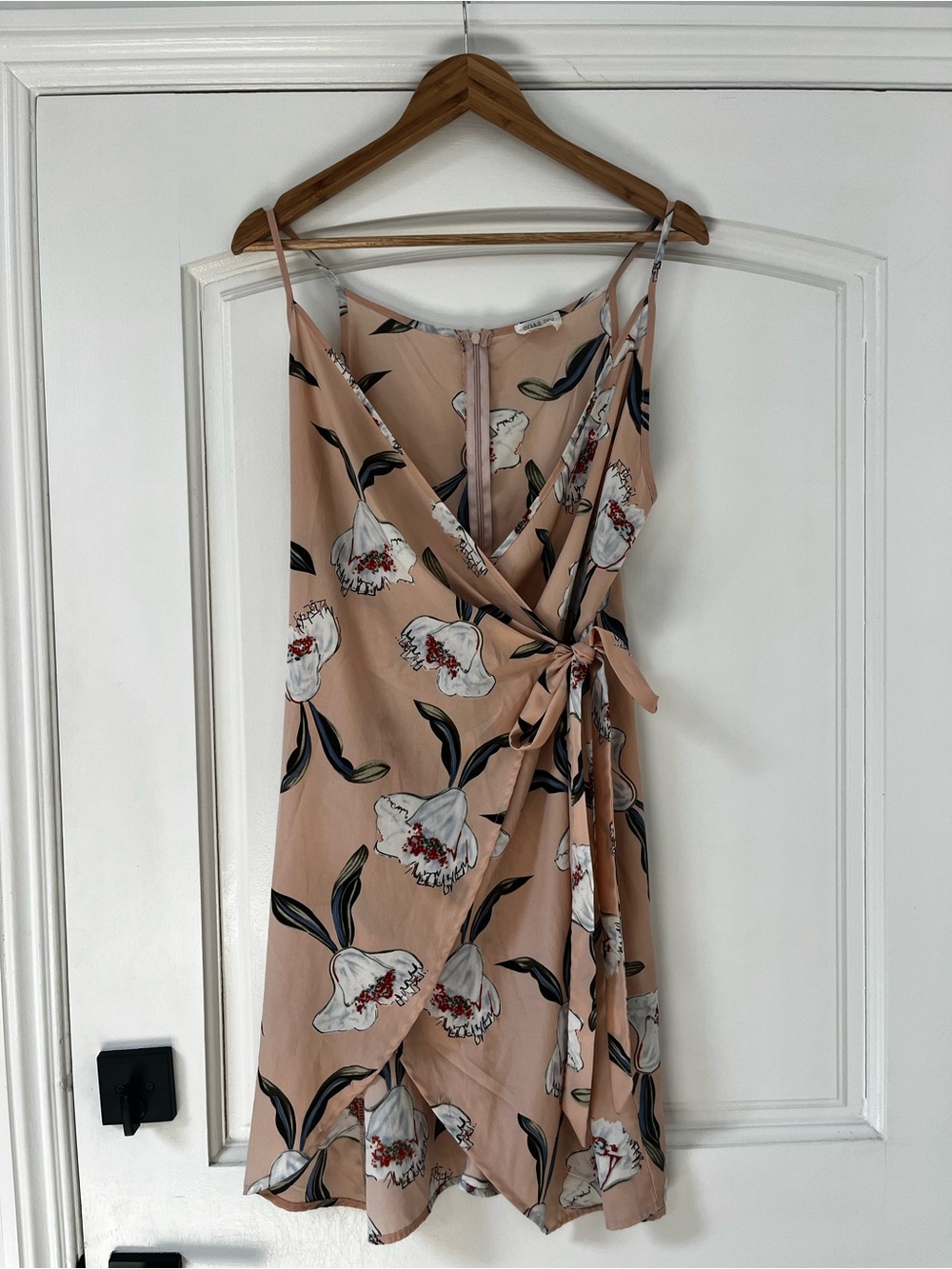 Sienna Sky Floral Wrap Mini Dress in Blush